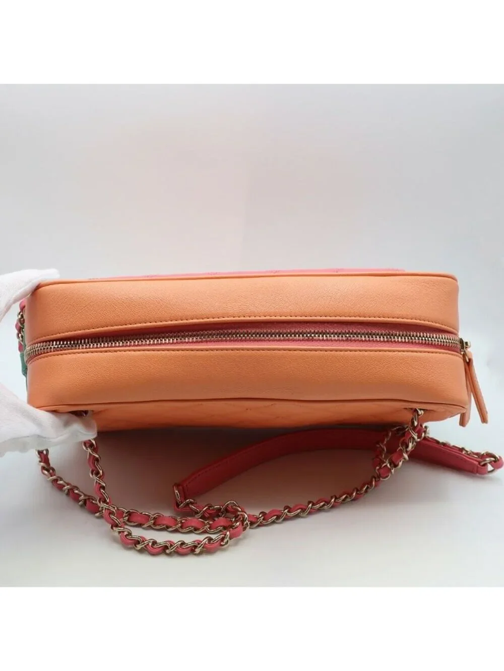 Chanel Shoulder Bag Multicolor Gold Leather CC Logo